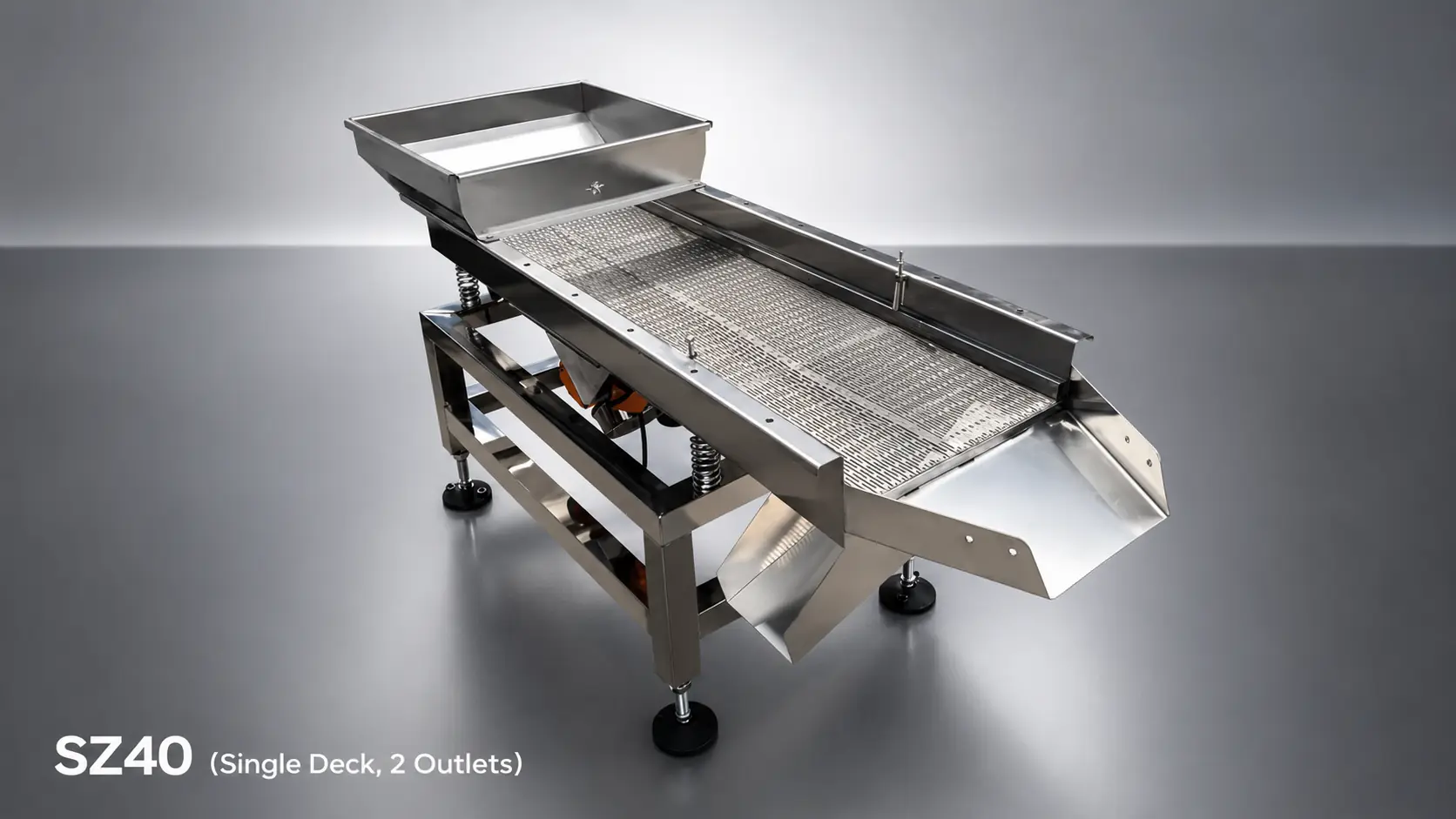 SZ40 Single-layer, 2 outlets linear vibrating screen for plastic granule screening