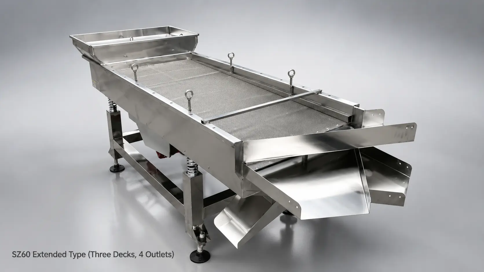 SZ70 Single-layer, 2 outlets linear vibrating screen for plastic granule screening