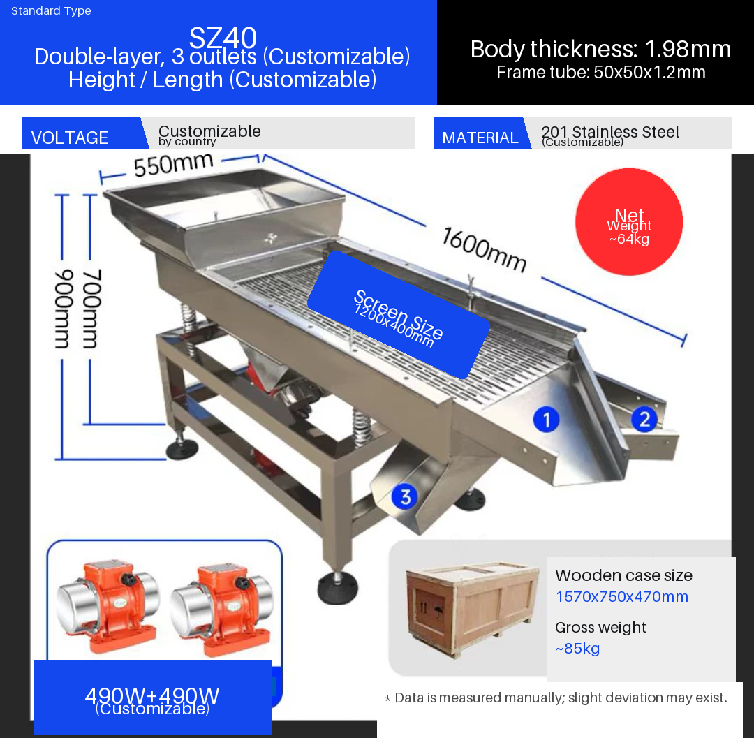 ZXS-006 linear vibrating screen parameter drawing for plastic granule screening