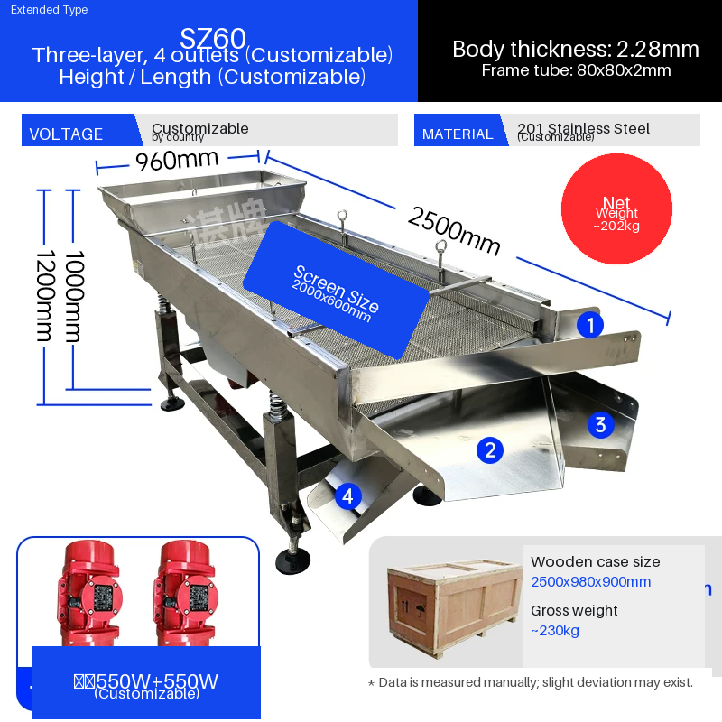 ZXS-019 linear vibrating screen parameter drawing for plastic granule screening