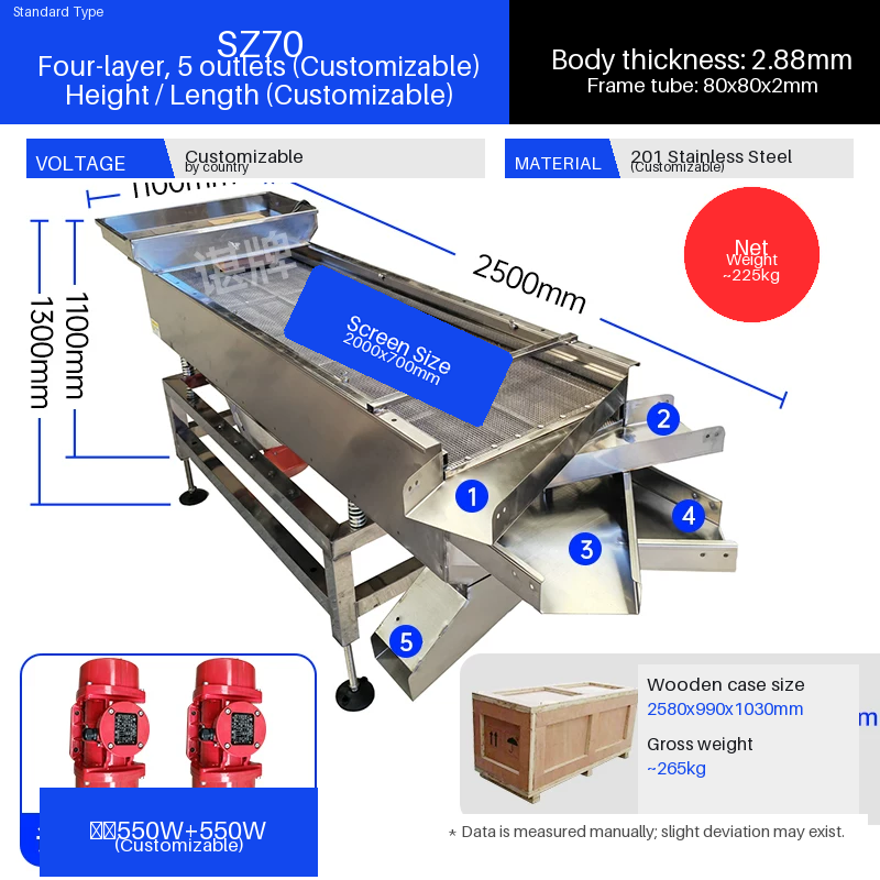 ZXS-024 linear vibrating screen parameter drawing for plastic granule screening